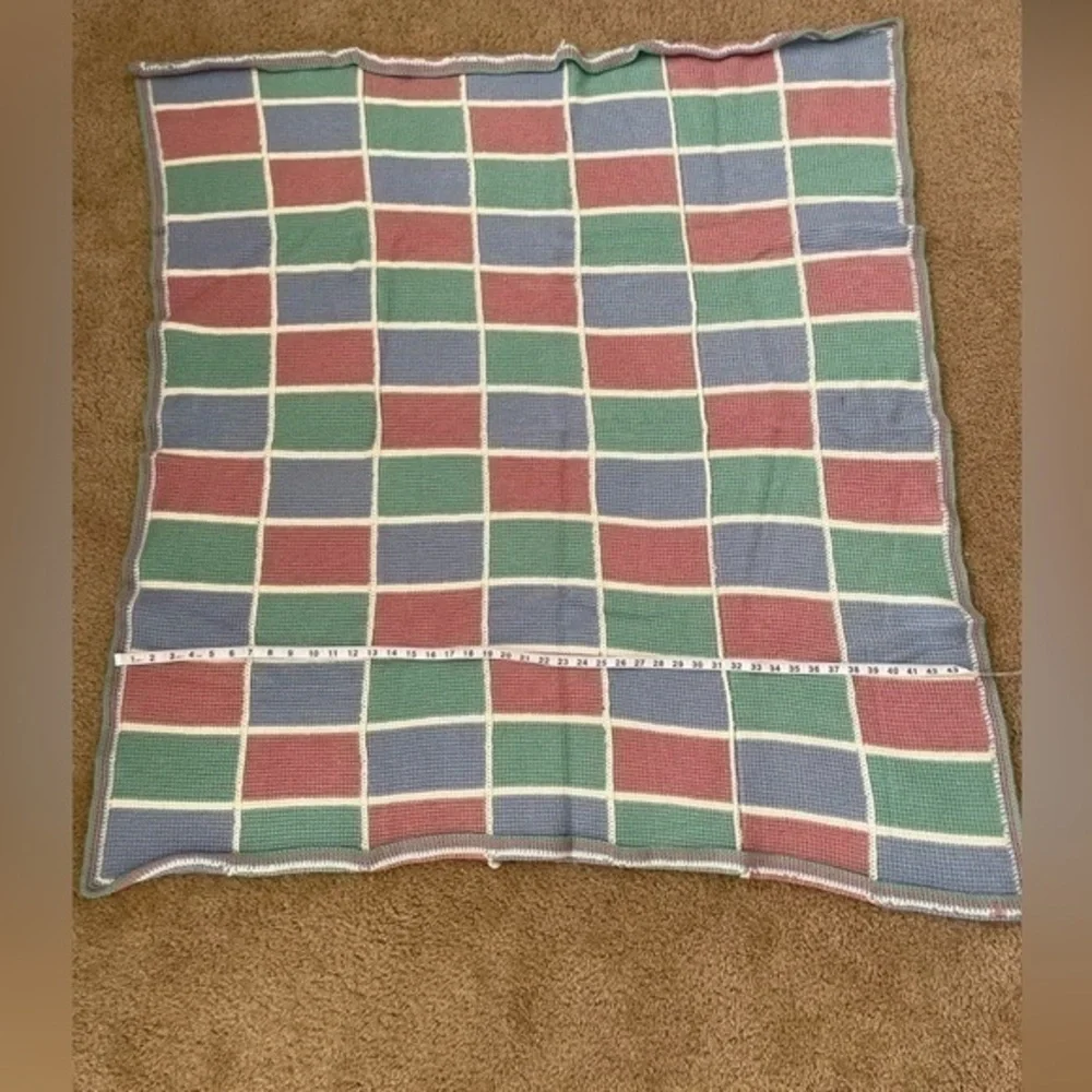 Handmade Crochet Blanket Throw Pastel Colors Granny‎ Square Afghan Size: 45x47